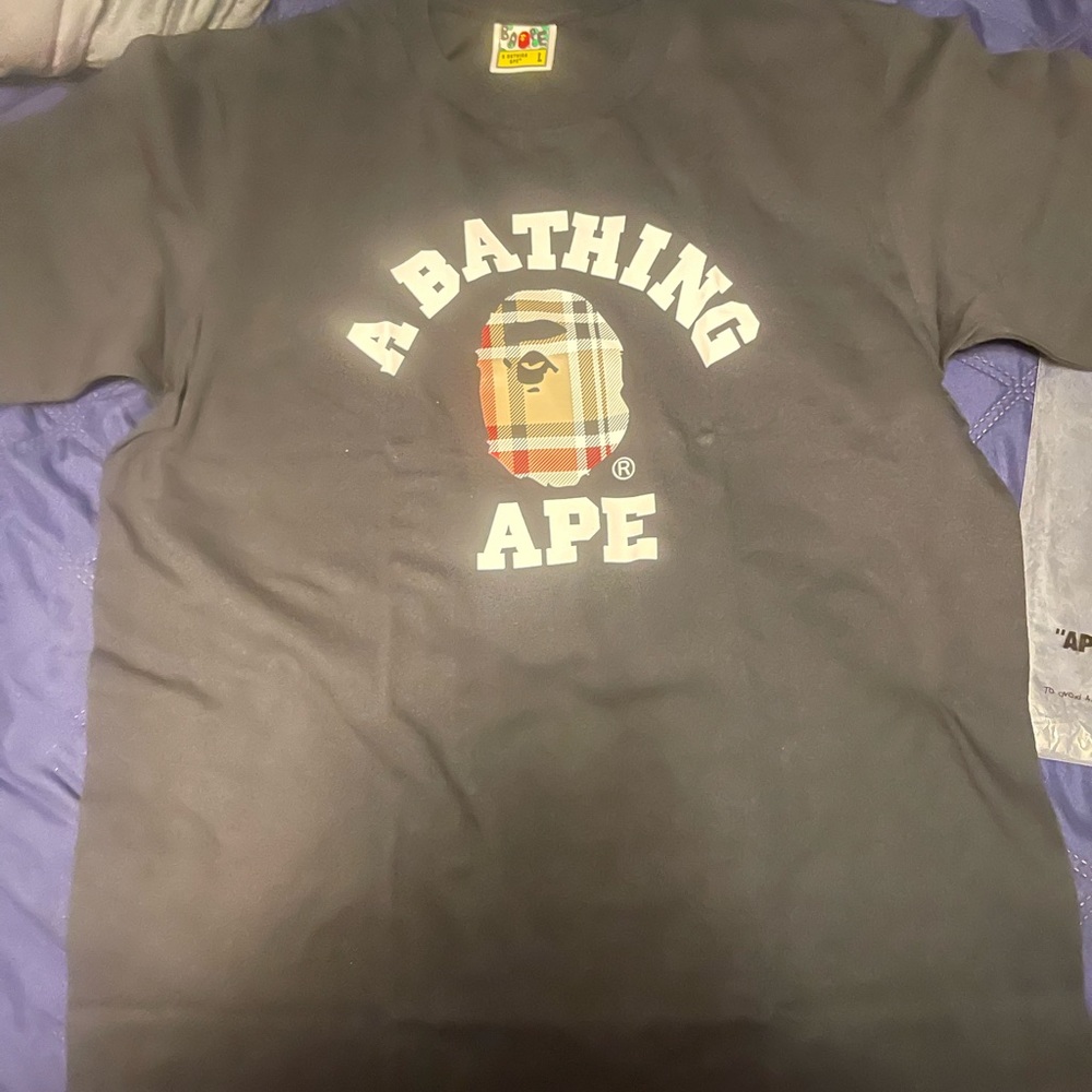 Bape check College tee